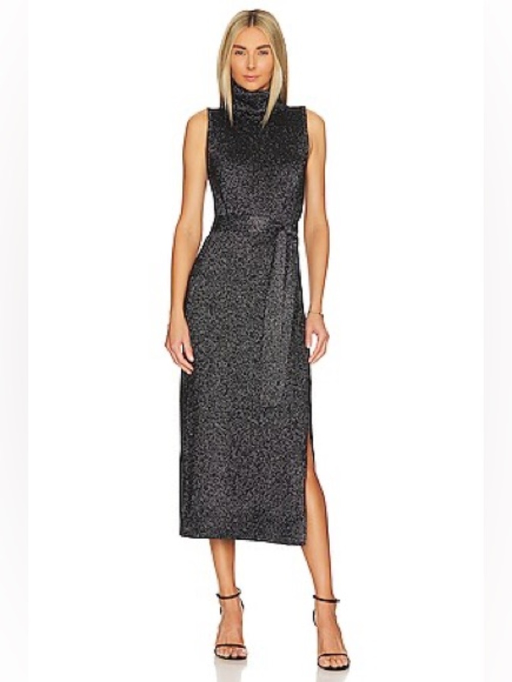 Paige Anthropologie Zoelle Shimmer Rib Knit Midi Dress Wool Blend Size XL